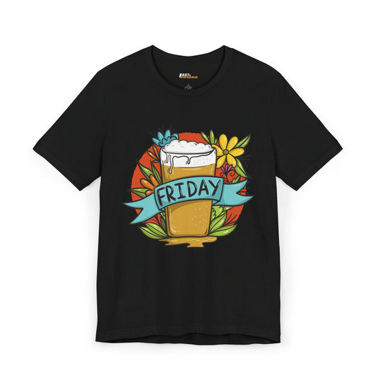 Black Friday beer lovers t-shirt for men and women, stylish and fun graphic tee celebrating the joy of Fridays and beer.