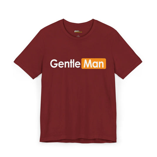 Cardinal Red GentleMan parody t-shirt for men, featuring adult humor and brand parody. Great for bold, humorous style.