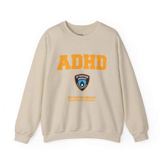 Sand sweatshirt for men and women featuring a clever 'ADHD' parody graphic, perfect for those who appreciate sarcastic humor.