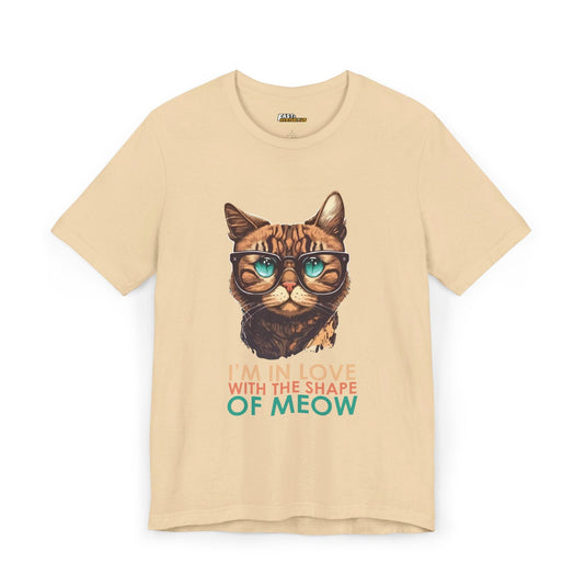 Soft Cream I'm In Love With the Shape of Meow t-shirt, cat parody graphic tee, great gift for feline fans and music lovers.